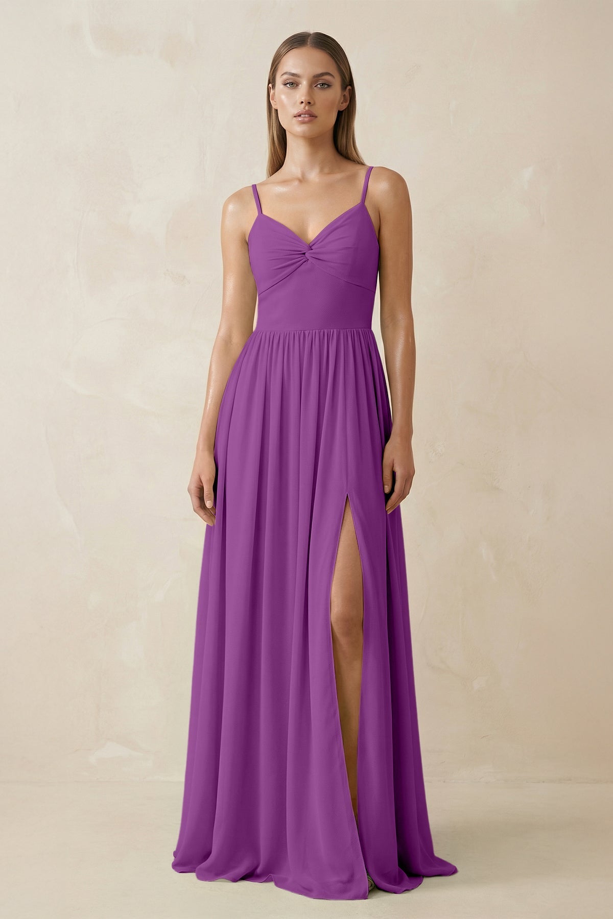 amethyst purple bridesmaid dresses Spaghetti Strap Pleated A-Line Chiffon Dress in – SHEISME wholesale scuba dress density chiffon Asdoklhq Graduation Dress Church size:US 14
