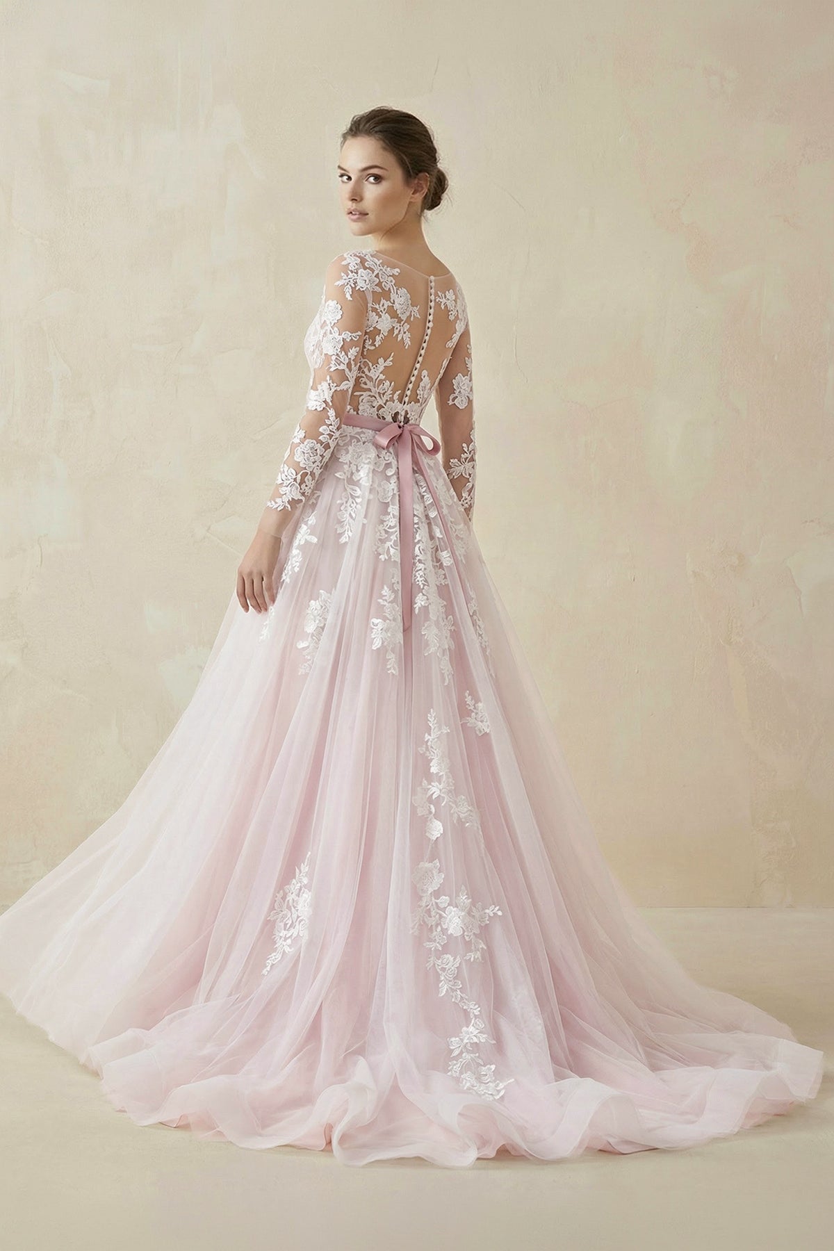 A - Line Tulle Wedding Dresses with Lace Appliques - SHE IS ME Wedding Dresses