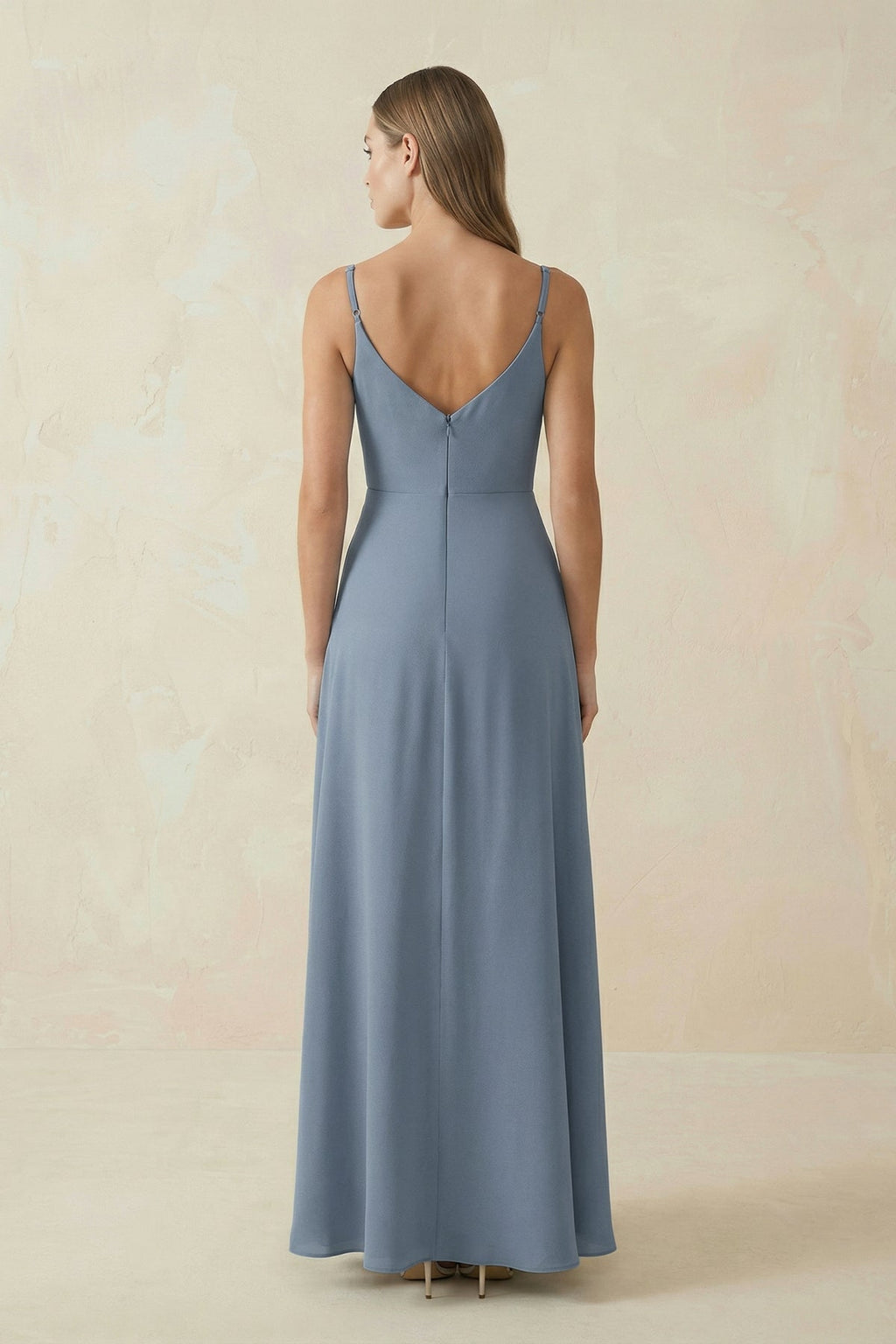 Cami Strap A-Line Chiffon Bridesmaid Dress in Neptune - SHE IS ME BRIDESMAID DRESSES