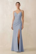 Cami Strap Chiffon Sheath Bridesmaid Gown in Twilight - SHE IS ME Bridesmaid Dresses