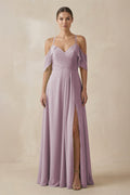 Chiffon A - Line Long Bridesmaid Dress in Dusk - SHE IS ME Bridesmaid Dresses