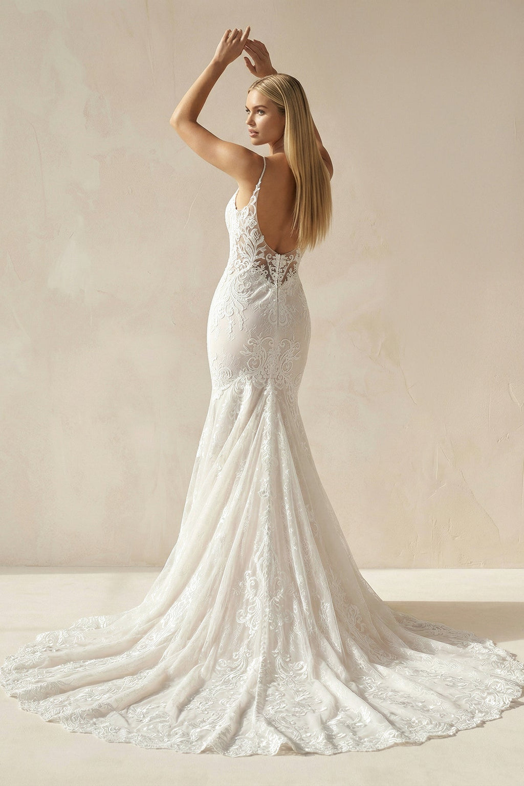 Mermaid Lace Spaghetti Straps Wedding Dress - SHE IS ME Wedding Dresses