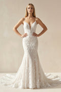 Mermaid Lace Spaghetti Straps Wedding Dress - SHE IS ME Wedding Dresses