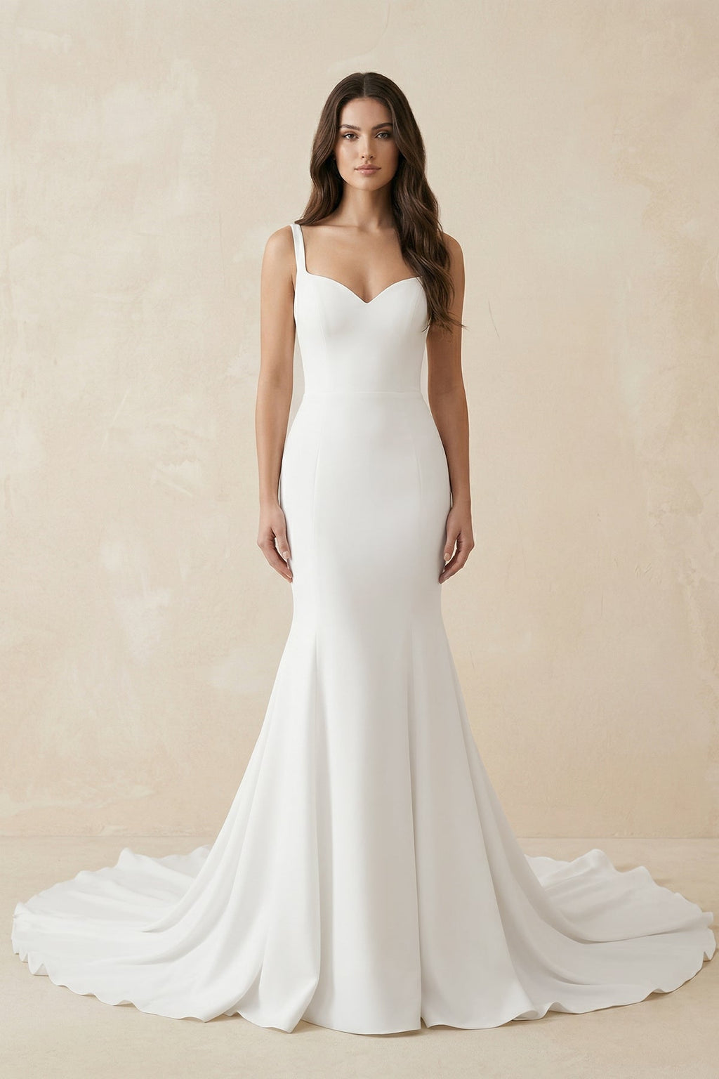 Mermaid Satin Sweetheart Wedding Dress in White - SHE IS ME Wedding Dresses