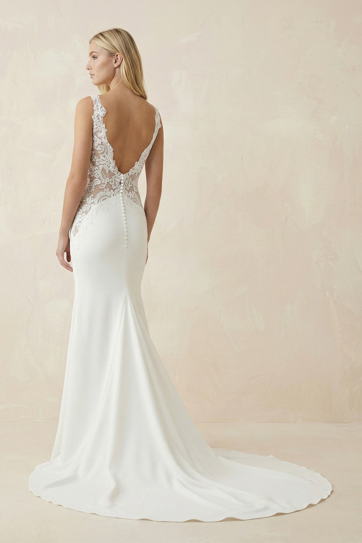 Mermaid Satin Wedding Dress With Appliques in Ivory - SHE IS ME Wedding Dresses
