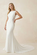 Mermaid Satin Wedding Dress With Appliques in Ivory - SHE IS ME Wedding Dresses
