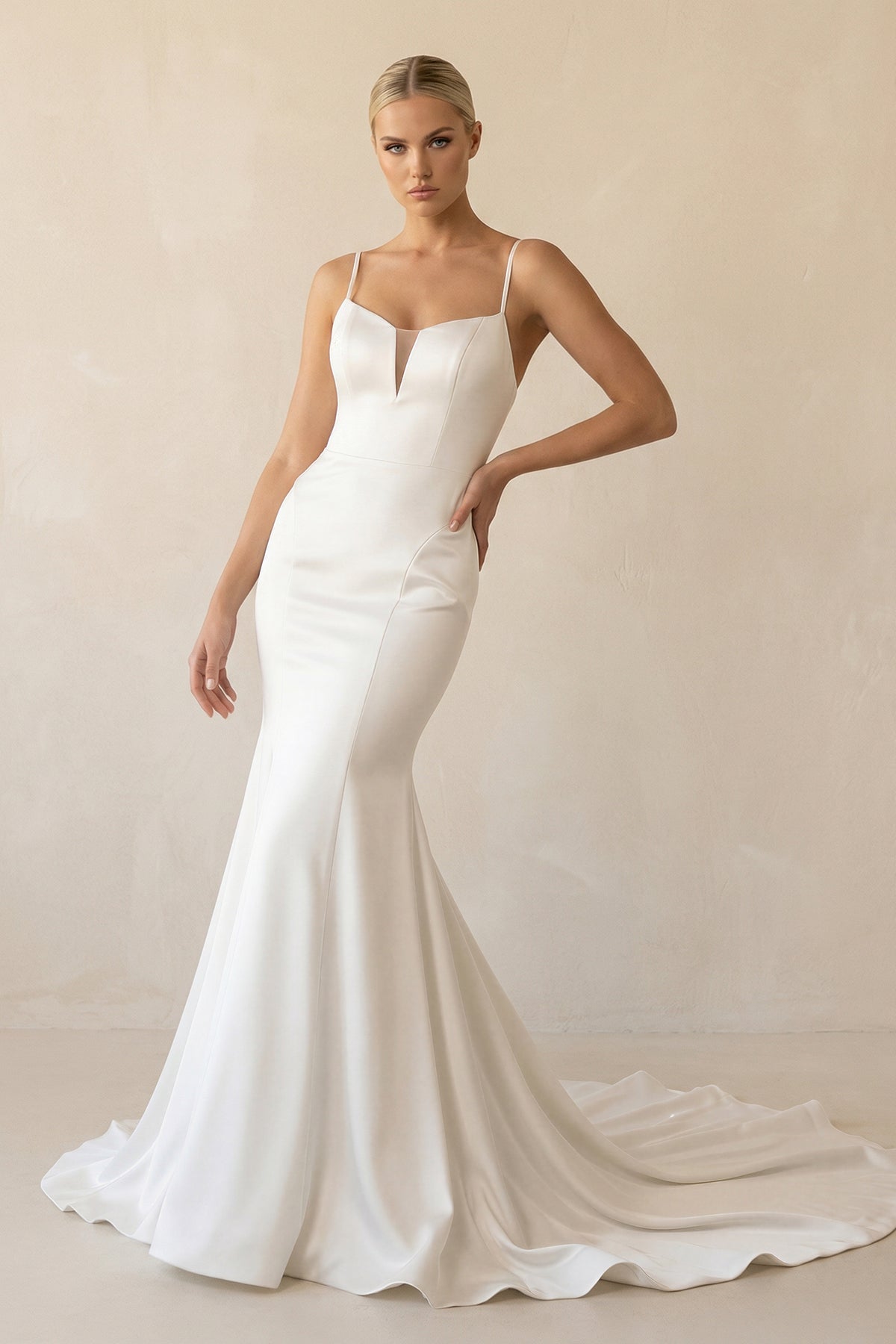 Mermaid Spaghetti Straps Long Wedding Dress - SHE IS ME Wedding Dresses