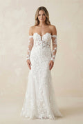 Mermaid Sweetheart Lace Wedding Dress With Sleeves - SHE IS ME Wedding Dresses