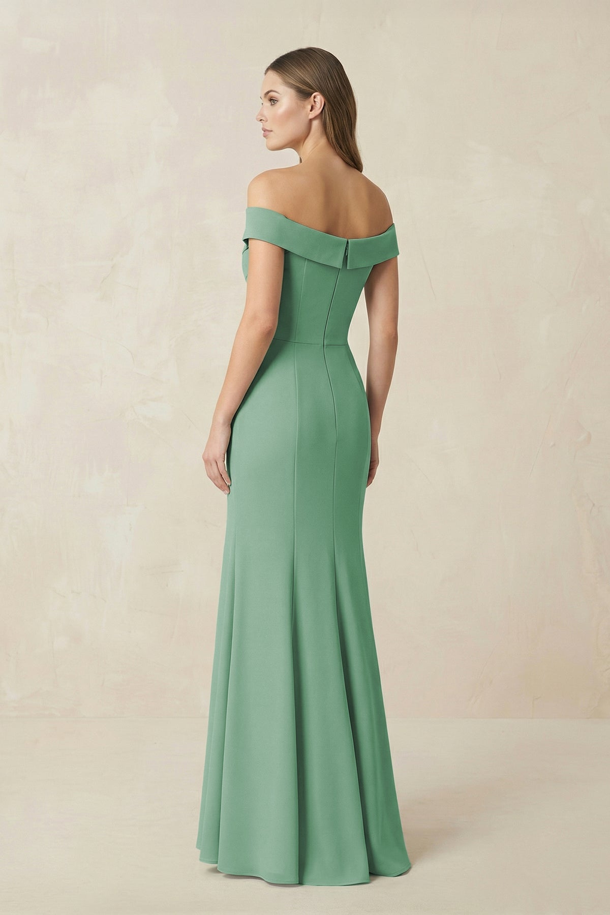 Off - the Shoulder Mermaid Chiffon Bridesmaid Dress - SHE IS ME Bridesmaid Dresses