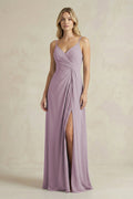 Sheath Cami Strap Ruched Chiffon Bridesmaid Dress in Dusk - SHE IS ME Bridesmaid Dresses