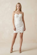 Sheath Sweetheart Lace Wedding Dress in White - SHE IS ME Wedding Dresses