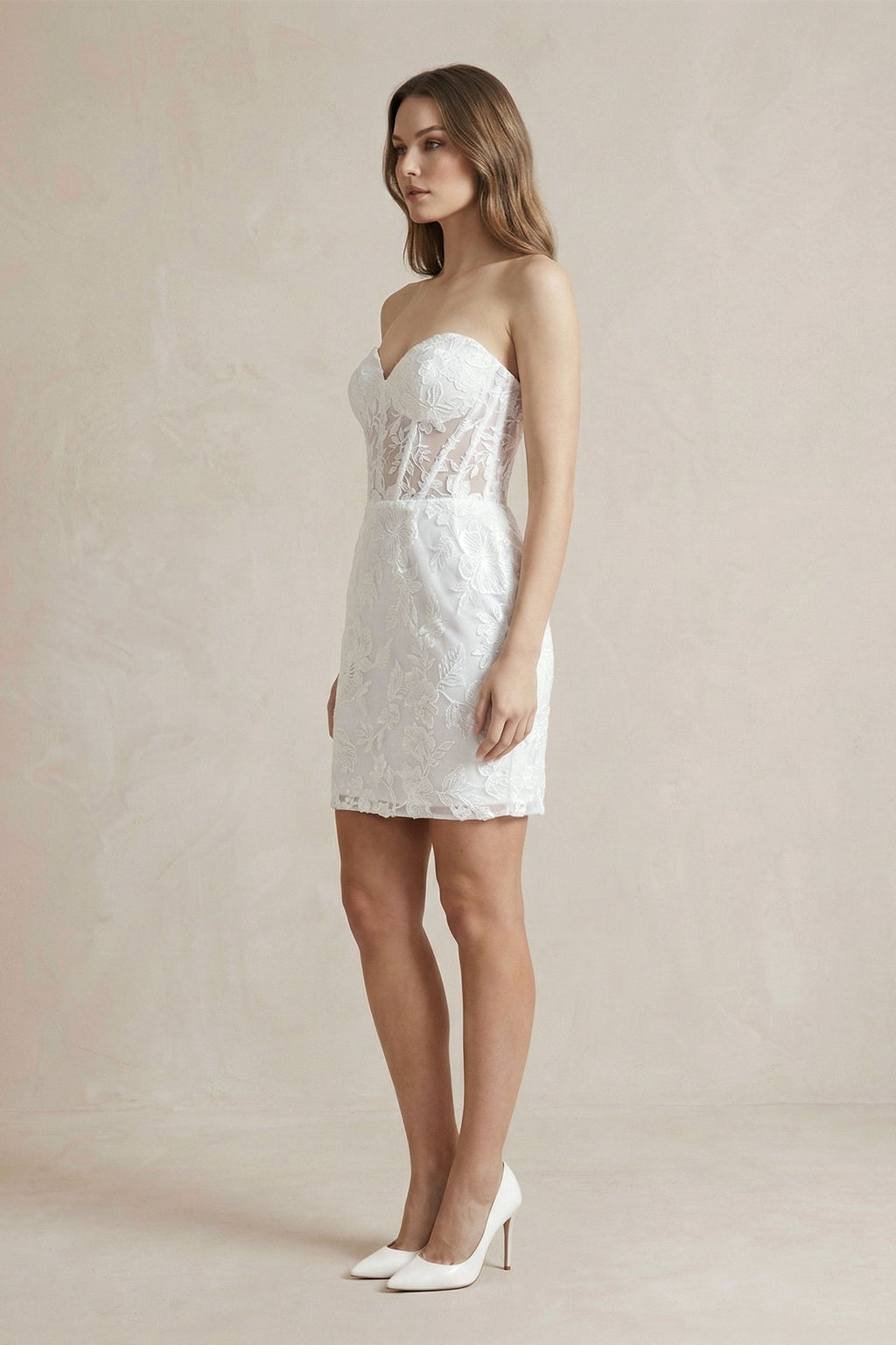 Sheath Sweetheart Lace Wedding Dresses - SHE IS ME Wedding Dresses