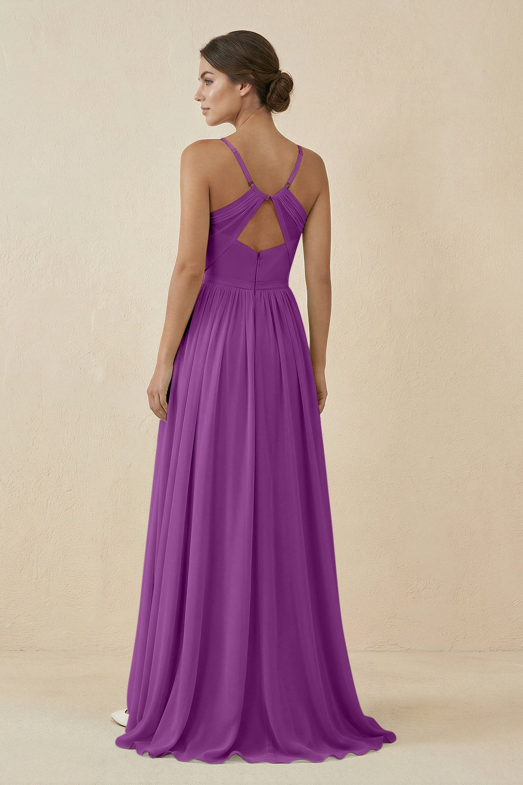 Sweetheart A - Line Chiffon Bridesmaid Dress in Amethyst - SHE IS ME Bridesmaid Dresses