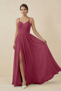 Sweetheart A - Line Chiffon Bridesmaid Dress in Desert Rose - SHE IS ME Bridesmaid Dresses