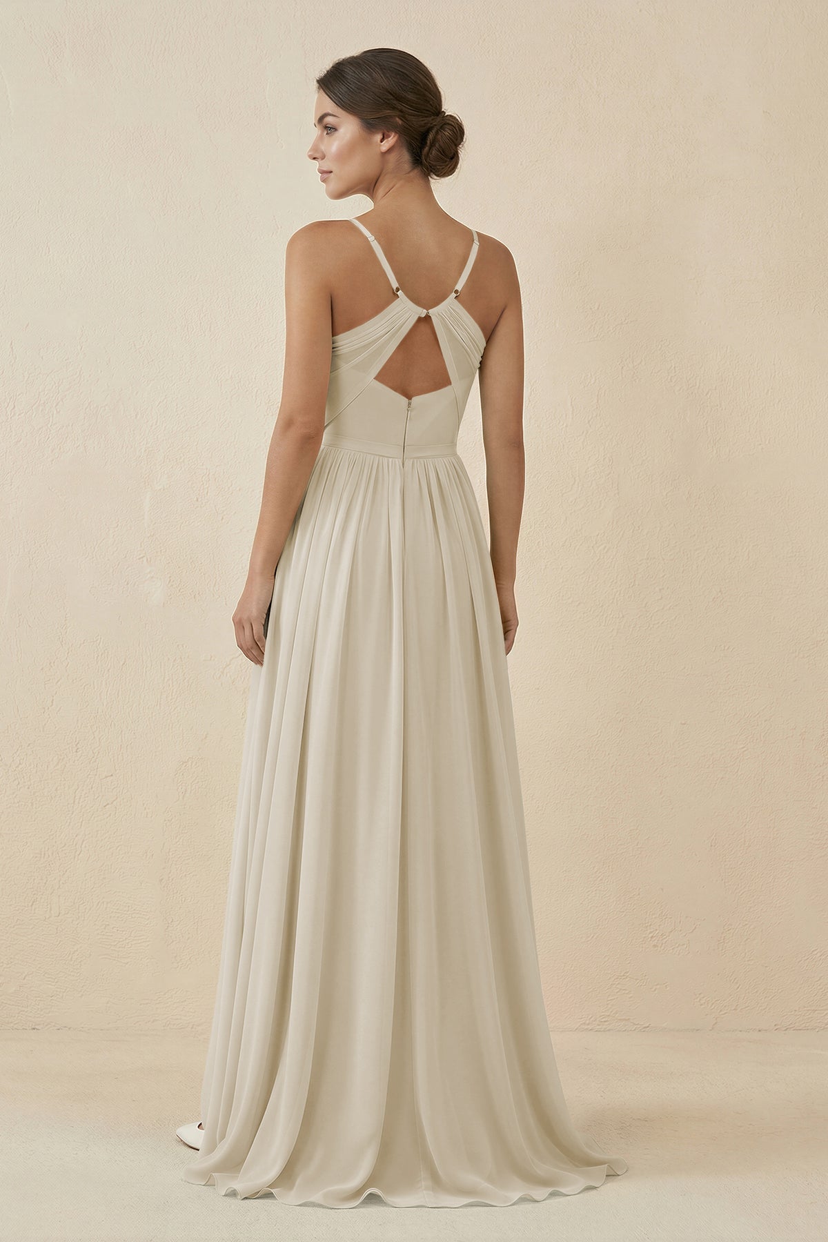 Sweetheart A - Line Chiffon Bridesmaid Dress in Dove Gray - SHE IS ME Bridesmaid Dresses