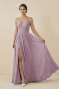 Sweetheart A - Line Chiffon Bridesmaid Dress in Dusk - SHE IS ME Bridesmaid Dresses