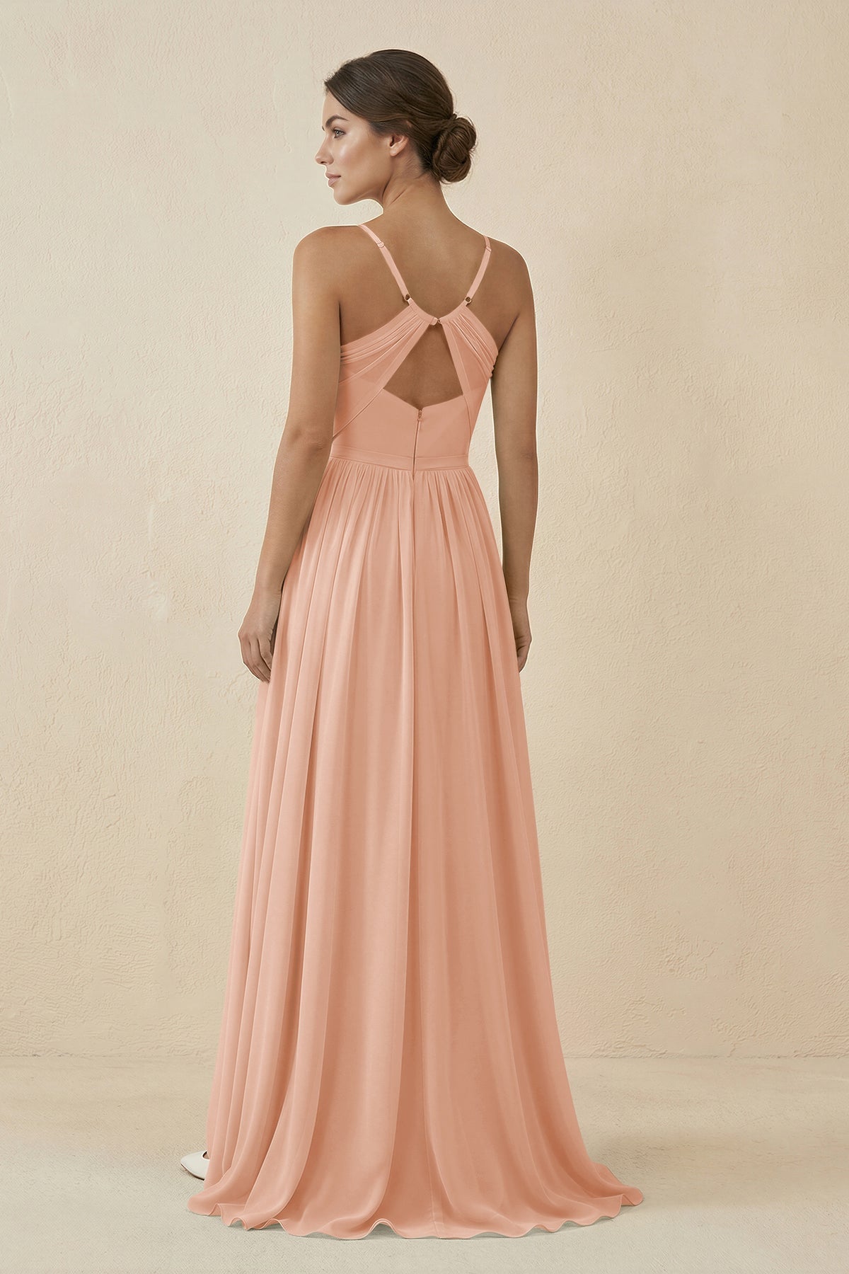 Sweetheart A - Line Chiffon Bridesmaid Dress in English Rose - SHE IS ME Bridesmaid Dresses
