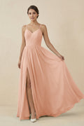 Sweetheart A - Line Chiffon Bridesmaid Dress in English Rose - SHE IS ME Bridesmaid Dresses