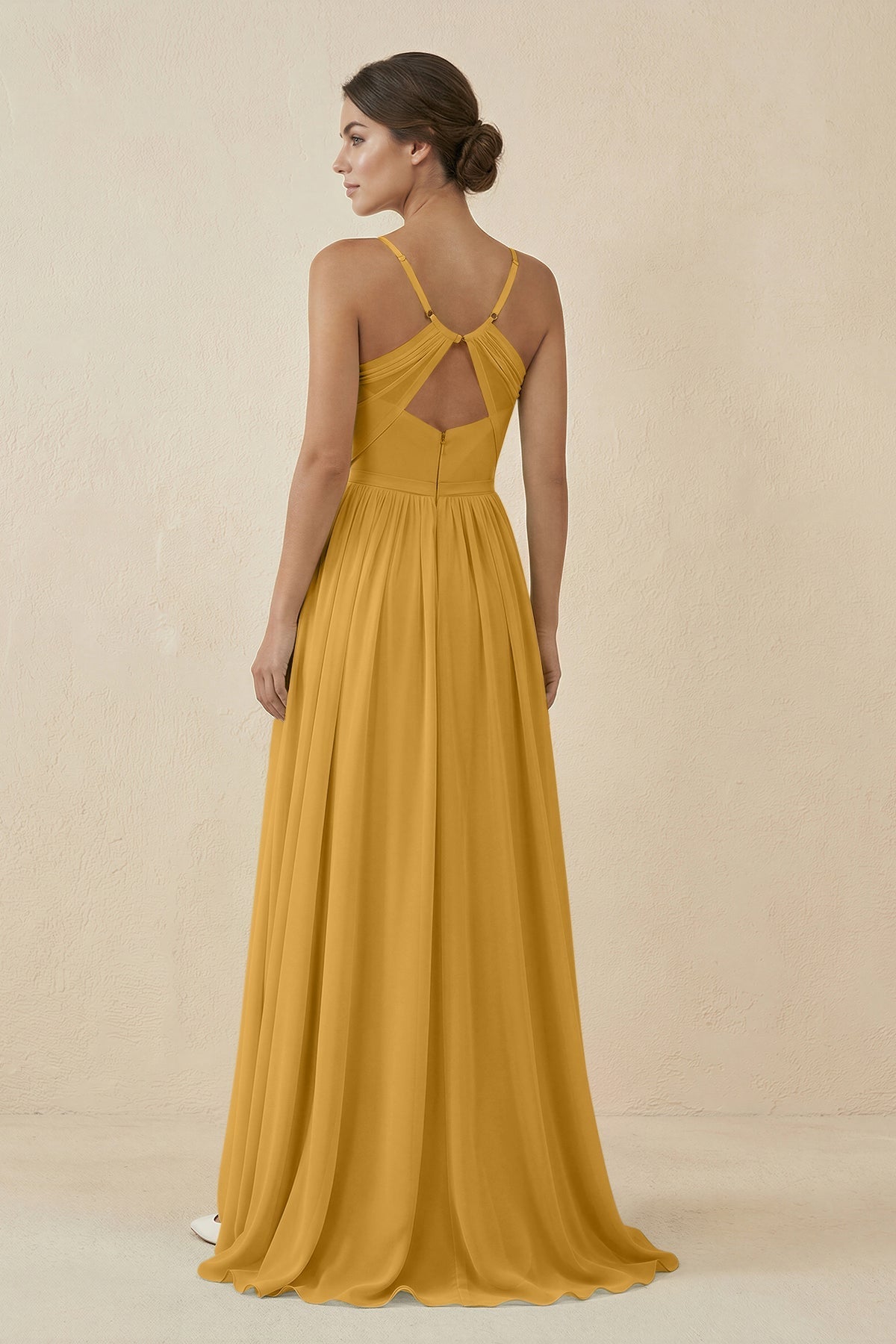 Sweetheart A - Line Chiffon Bridesmaid Dress in Marigold - SHE IS ME Bridesmaid Dresses