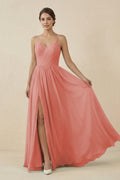 Sweetheart A - Line Chiffon Bridesmaid Dress in Mulberry - SHE IS ME Bridesmaid Dresses