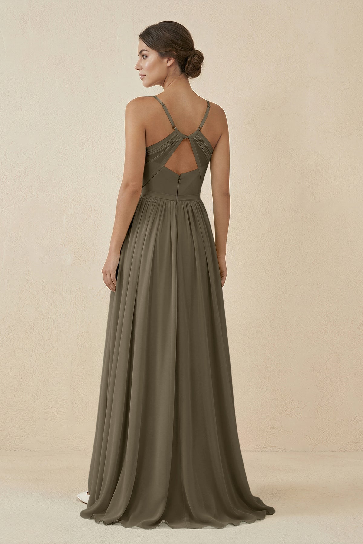 Sweetheart A - Line Chiffon Bridesmaid Dress in Willow Green - SHE IS ME Bridesmaid Dresses