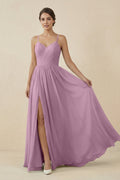 Sweetheart A - Line Chiffon Bridesmaid Dress in Wisteria - SHE IS ME Bridesmaid Dresses