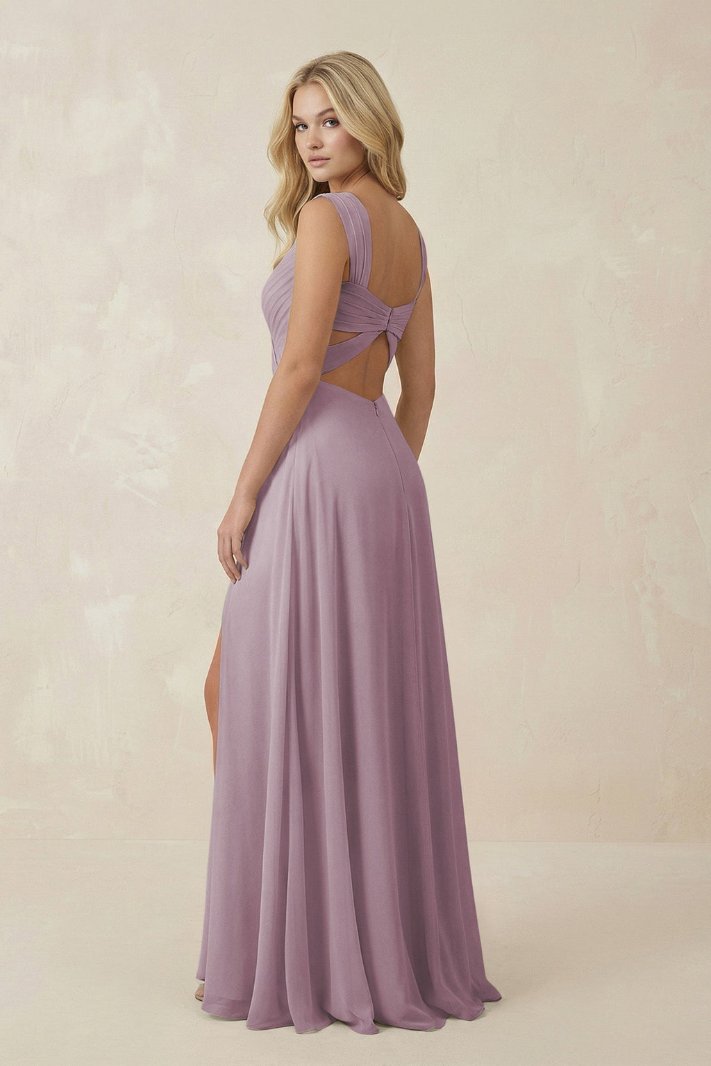 Sweetheart A - Line Chiffon Long Bridesmaid Dress in Dusk - SHE IS ME Bridesmaid Dresses
