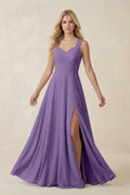 Sweetheart A - Line Chiffon Long Bridesmaid Dress in Tahiti - SHE IS ME Bridesmaid Dresses