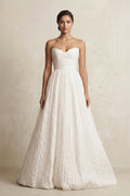 Sweetheart A - Line Pleated Ball Gown Wedding Dress in Ivory - SHE IS ME Wedding Dresses