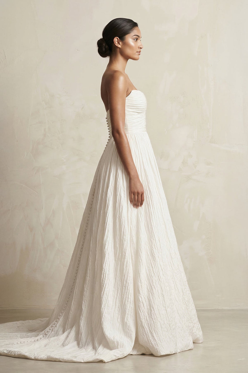 Sweetheart A - Line Pleated Ball Gown Wedding Dress in Ivory - SHE IS ME Wedding Dresses