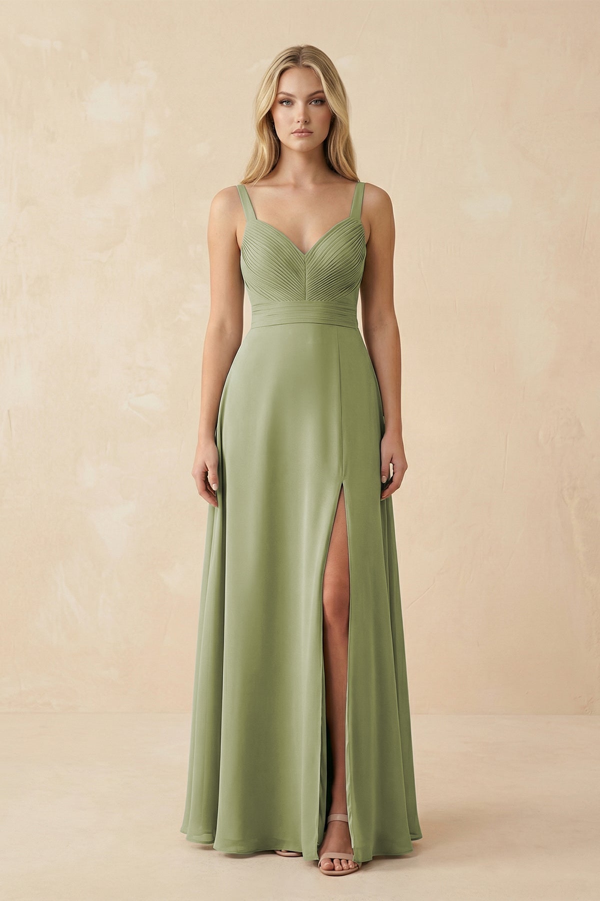 Sweetheart A - Line Pleated Chiffon Bridesmaid Dress - SHE IS ME Bridesmaid Dresses