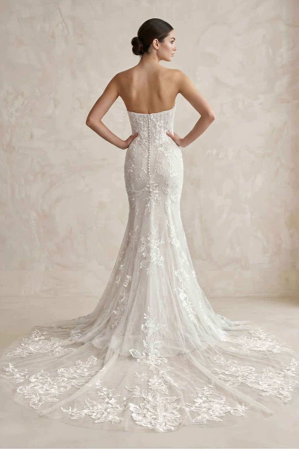 Sweetheart Mermaid Lace Corset Maxi Wedding Dress With Slit in White - SHE IS ME Wedding Dresses