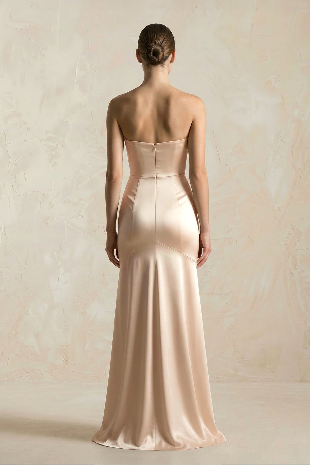 Sweetheart Sheath Corset Bridesmaid Dress in Champagne - SHE IS ME Bridesmaid Dresses