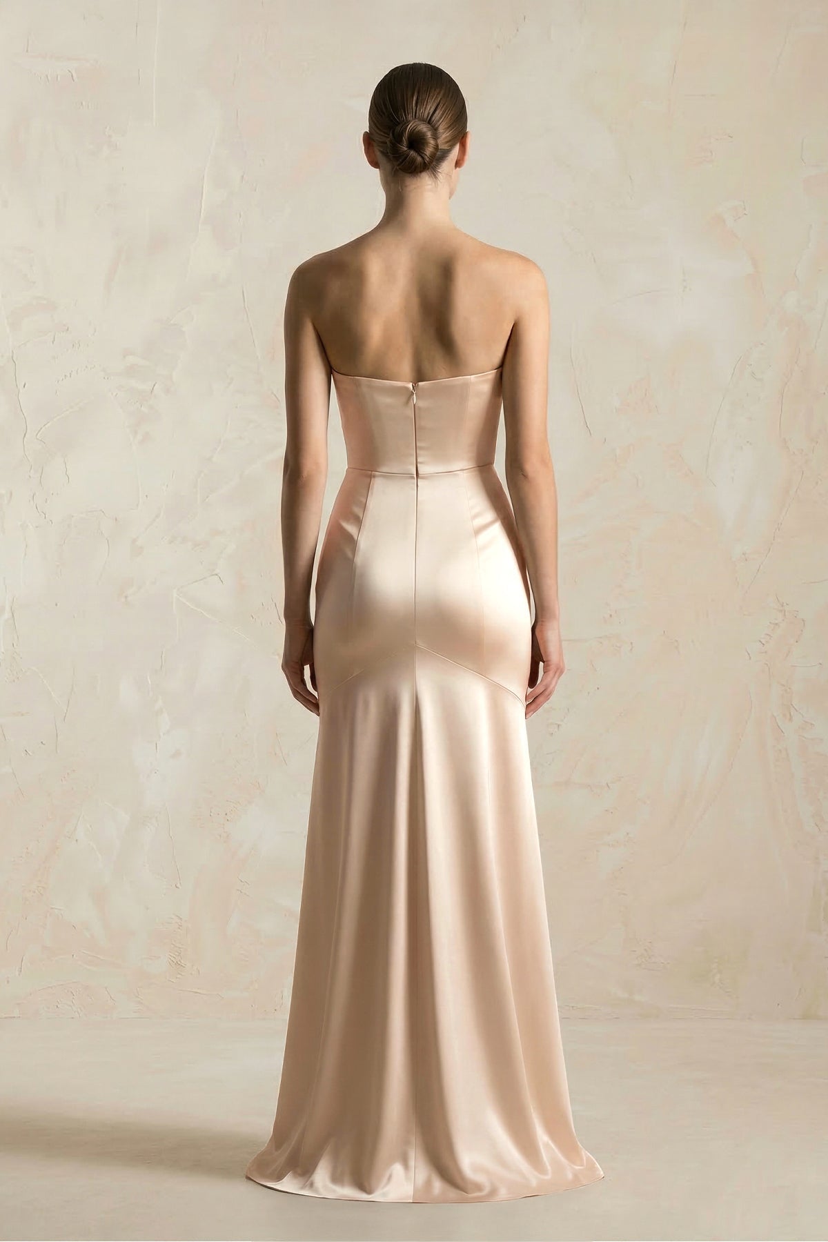 Sweetheart Sheath Corset Bridesmaid Dress in Champagne - SHE IS ME Bridesmaid Dresses